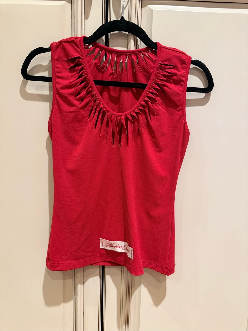 Moschino Jeans Red Fringe Tank Top Sz 8